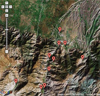 Visualização do mapa das aldeias