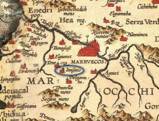 Detail of 1595 Ortelius map